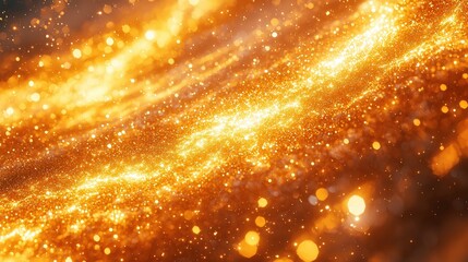 Obraz premium Golden Light Burst With Sparkling Particles And Bokeh Highlights