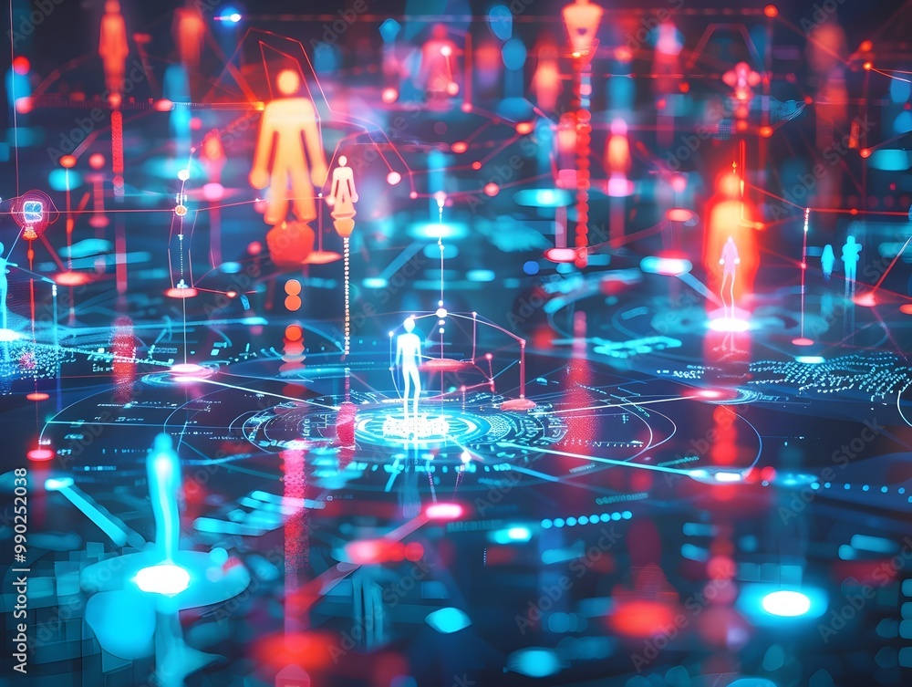 Aufkleber quantum internet connectivity linking virtual worlds with interacting avatars in luminous digital re