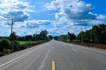 Asphalt roads on the way in Thailand.