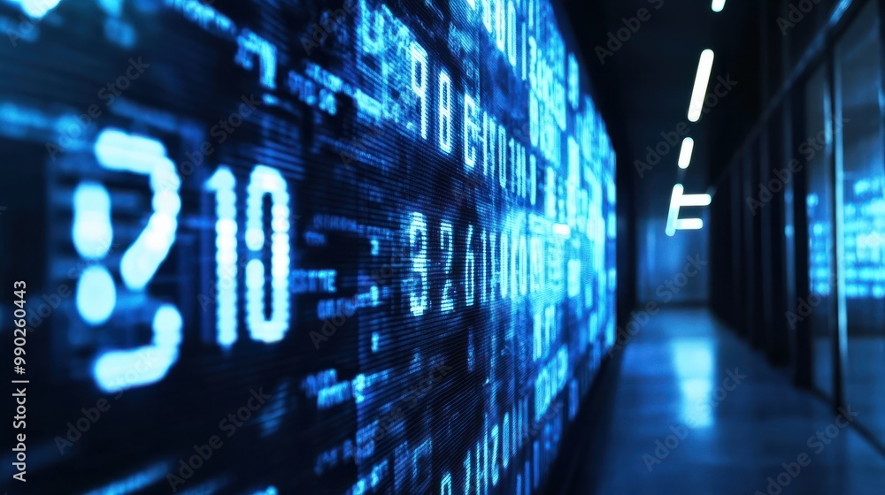 Poster computer screen exhibiting multiple numeric values
