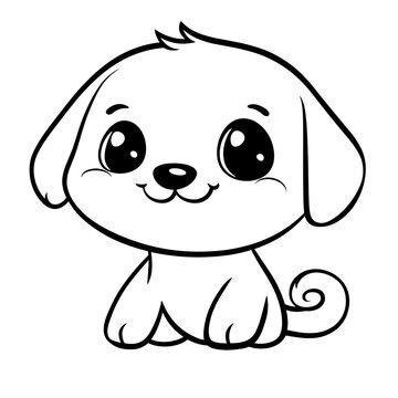 recommend clip art: Dog Character Vector, Coloring Book Page with Dog, Coloring page outline of a cute dog, coloring page