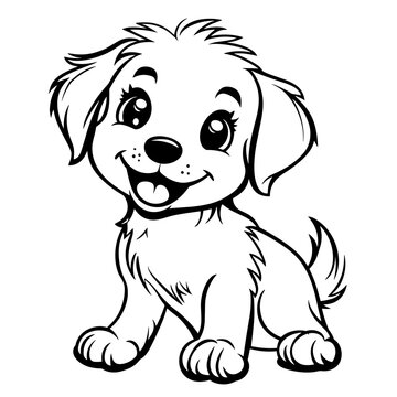 recommend clip art: Dog Character Vector, Coloring Book Page with Dog, Coloring page outline of a cute dog, coloring page