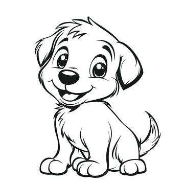 recommend clip art: Dog Character Vector, Coloring Book Page with Dog, Coloring page outline of a cute dog, coloring page