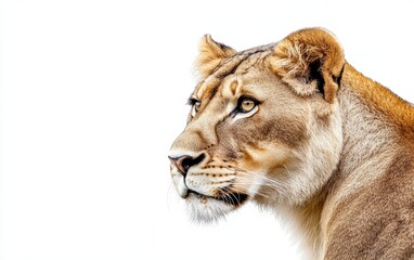 Obraz premium Lion on ehite background