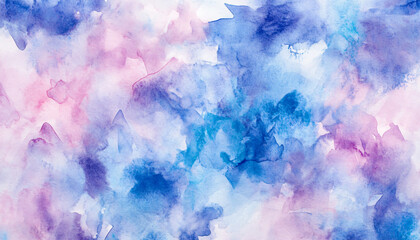Fototapeta premium Soft, hand-painted watercolor strokes in calming blues, pinks, and purples, blending seamlessly into one another