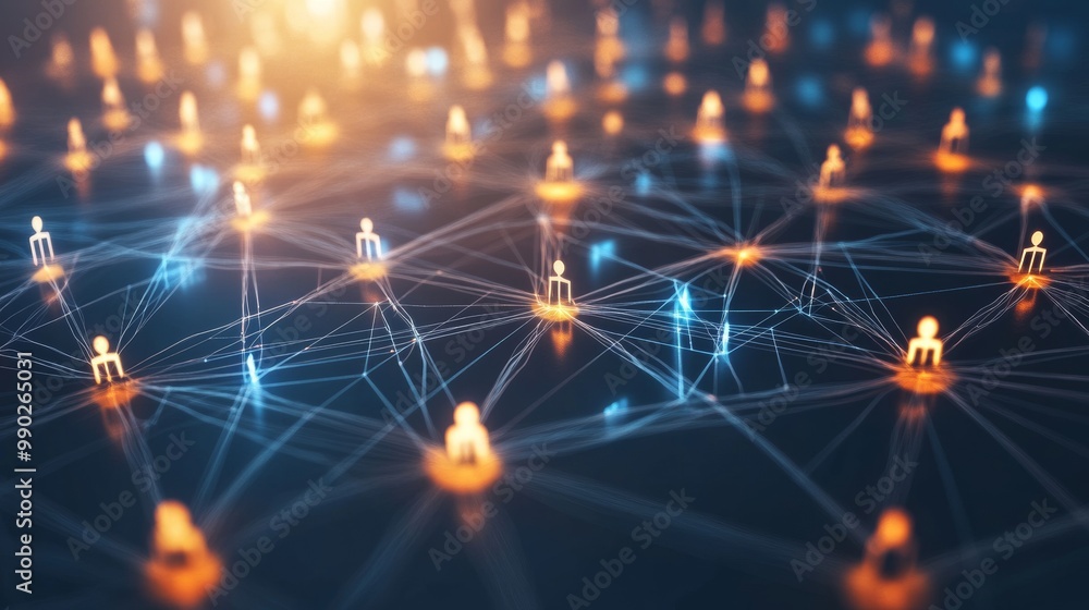 Poster 3d global group and abstract connection. digital illustration of internet and social network communi