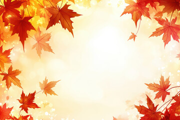 Obraz premium Red autumn leaves with warm background