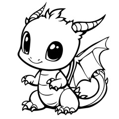 Obraz premium Cute Dragon Squishmallow Coloring Page for kids