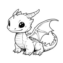 Naklejka premium Cute Dragon Squishmallow Coloring Page for kids