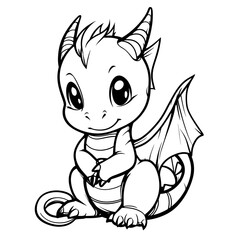 Obraz premium Cute Dragon Squishmallow Coloring Page for kids