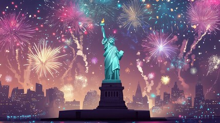 Fototapeta premium New Year's Eve Celebrations in Major Cities Around the World, Generative AI