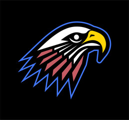 Head of eagle in simple design. esport event logo