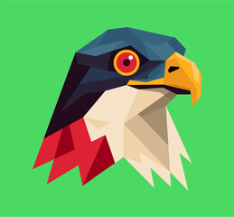 Head of eagle in mozaic design. aesthetic model