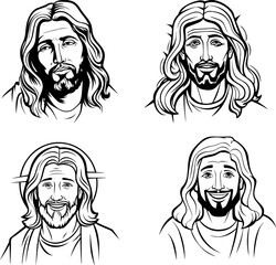 God Jesus Vector Black And White Coloring Page