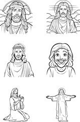 God Jesus Vector Black And White Coloring Page