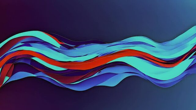 moving banner with very dark blue, firebrick and medium turquoise colors. dynamic curved lines with fluid flowing waves and curves