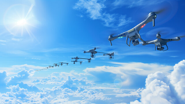 A group of unmanned aerial vehicles is carrying out a complex coordinated mission. Modern technologies
