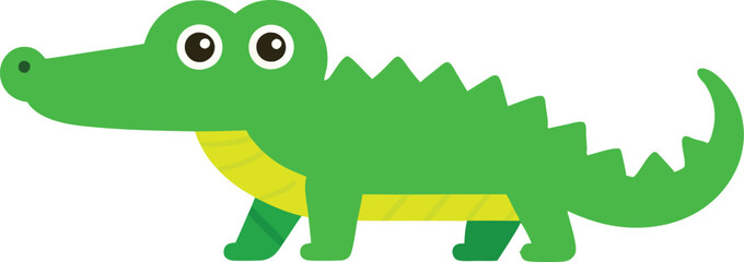 cute crocodile sitting cartoon vector icon illustration 