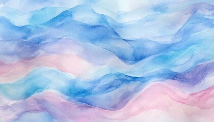 Obraz premium Soft, hand-painted watercolor strokes in calming blues, pinks, and purples, blending seamlessly into one another