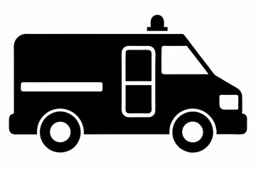 Ambulance Silhouette, Ambulance icon, Ambulance Vector illustration

