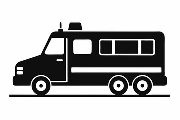 Ambulance Silhouette, Ambulance icon, Ambulance Vector illustration


