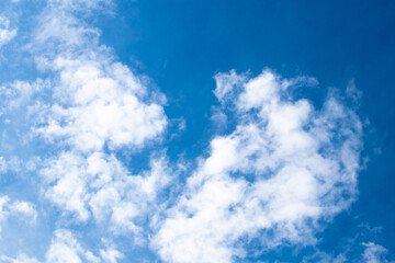 Obraz premium Cloudy blue sky background. Clouds in the summer sky. Natural wallpaper idea concep