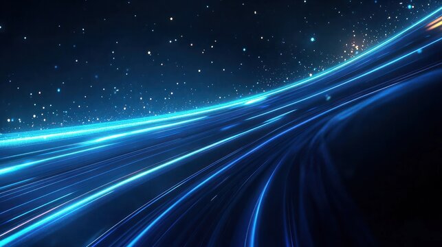 Blue light streak futuristic looping animation footage video background