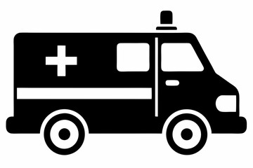 Ambulance Icon Vector, Ambulance Silhouette, Fast Response Ambulance Design

