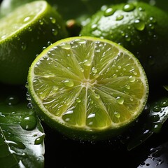 Natural and Organic Lime Pattern With Glistening and Shiny Accents