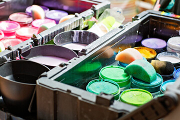 water based paints for body painting face painting. High quality photo