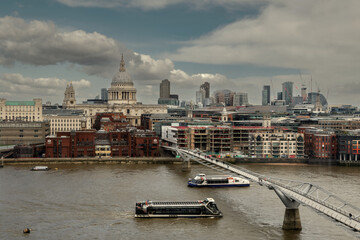 city skyline from the river thames