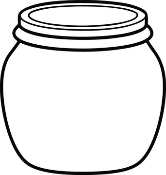 recommend clip art: Jar bottle line art, mason glass jar outline vector illustration