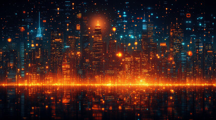 Fototapeta premium modern business background banner showcasing sleek office buildings against a clear sky, symbolizing growth, opportunity, and the dynamic nature of corporate environments