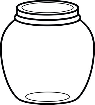 recommend clip art: Jar bottle line art, mason glass jar outline vector illustration