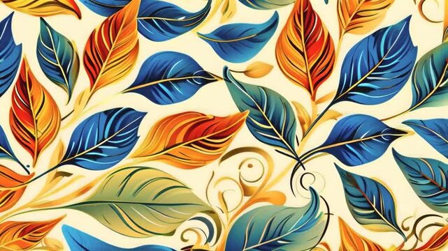 abstract pattern with ornamental leaves, decorative ceramic tile