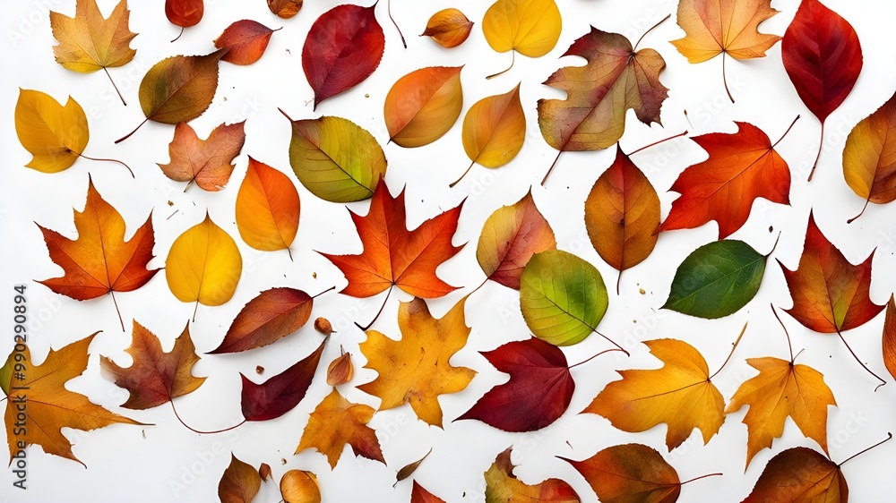 Sticker multicolored fallen leaf