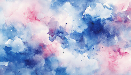 Obraz premium Soft, hand-painted watercolor strokes in calming blues, pinks, and purples, blending seamlessly into one another