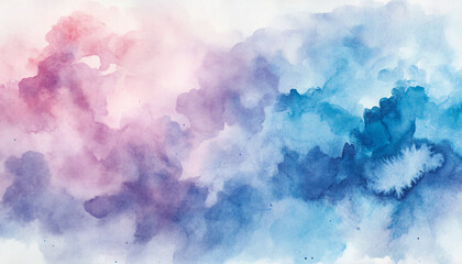 Fototapeta premium Soft, hand-painted watercolor strokes in calming blues, pinks, and purples, blending seamlessly into one another