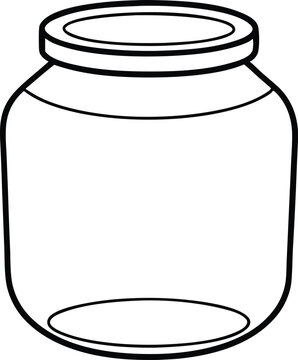 recommend clip art: Jar bottle line art, mason glass jar outline vector illustration
