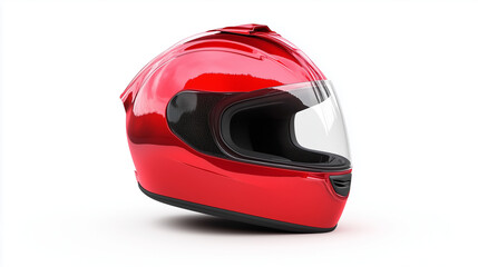 Fototapeta premium A high-resolution photo of a motorcycle helmet on a solid white background. isolated on a solid white background. Illustrations 