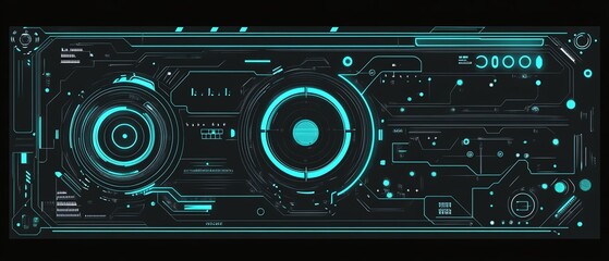 Fototapeta premium Futuristic interface with glowing buttons