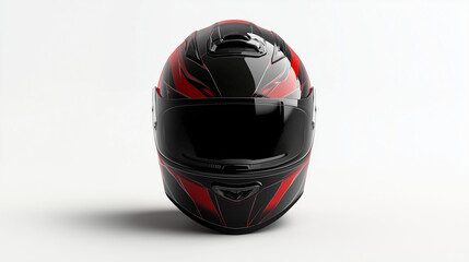 A high-resolution photo of a motorcycle helmet on a solid white background. isolated on a solid white background. Illustrations
