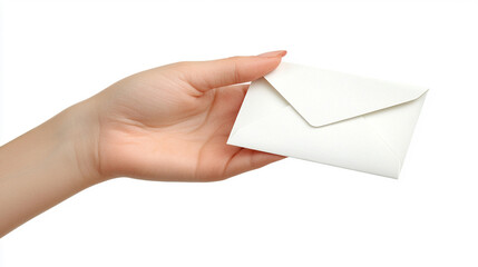 businesswoman's hand holds an open envelope, symbolizing communication and opportunity. The image conveys professionalism, readiness for new ventures, and the importance of networking in business