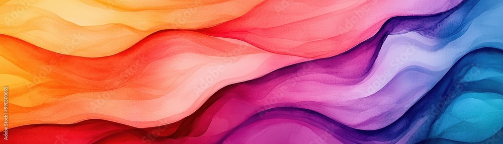 Poster vibrant abstract wave patterns in a spectrum of colors. perfect for backgrounds, art, or design proj