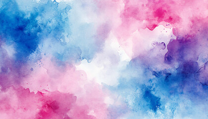 Fototapeta premium Soft, hand-painted watercolor strokes in calming blues, pinks, and purples, blending seamlessly into one another