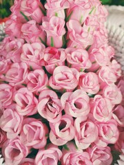 Beautiful of red pink artificial flowers