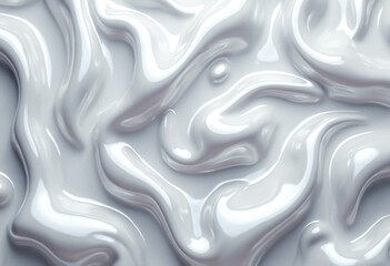 Fototapeta premium Close up texture of liquid shiny metal in silver gray color with highlights and shimmers. Liquid metallic texture