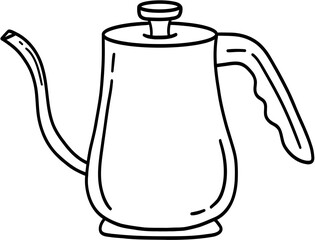 Obraz premium Pour Over Gooseneck Kettle Line Art Illustration