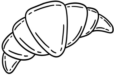 Stylized French Croissant Line Art Illustration