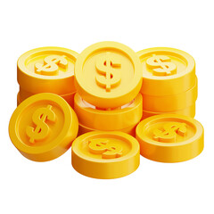  coins 3d icon illustration